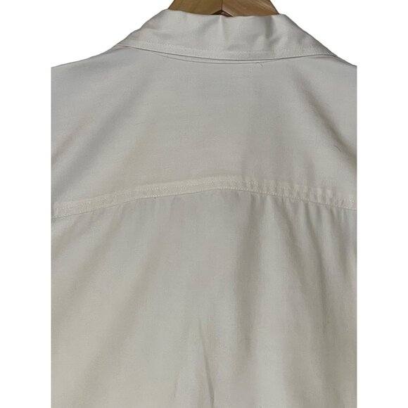 Marsh Landing Women White Long-Sleeve Shirt Button-Down Cotton Large Pockets - Picture 8 of 16